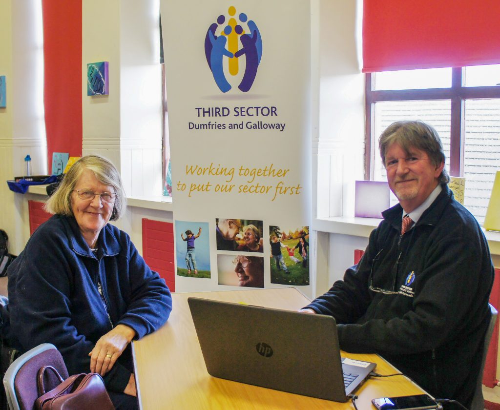 Engagement Officer David Link meeting third sector organisations at a roadshow.