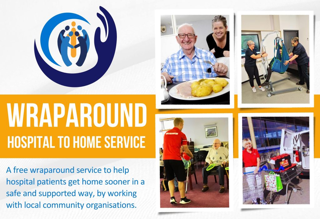 A free wraparound service to help hospital patients get home sooner in a safe and supported way, by working with local community organisations.