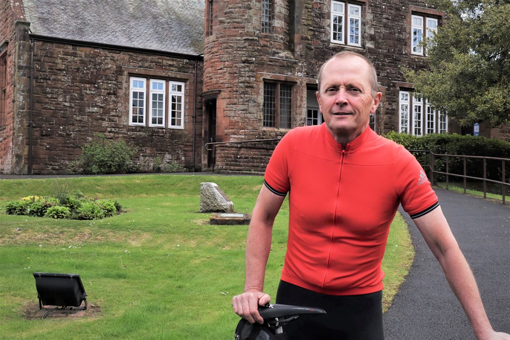 Event organiser John Whitaker outside Castle Douglas Library.