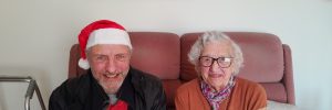 Food Train customer Loreta Lockwood, aged 102, of Dumfries with Ian Gilbert, a volunteer with the charity.