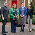 Caption: Left to right: Simon Bradbury, Lead Officer of SWestrans; Alan Webb, Chief Executive Officer, Third Sector Dumfries and Galloway; Fiona Hyslop, Cabinet Secretary for Transport; Helen Keron, Executive Manager of Glenkens Community and Arts Trust and Galloway Community Transport; Juliana Amaral, Chief Executive Officer, Borders Community Action; and Grant Coltart, Team Leader of Transport Planning and Operations at Dumfries and Galloway Council.